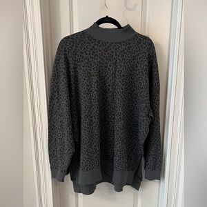 American Eagle Outfitters Women’s Dark Gray Leopard Print Sweater